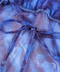 Own Saviour Tees + Tops Blue Backless Swirl Crop