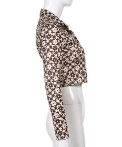 Own Saviour Brown Floral Short Crop