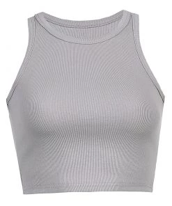 Own Saviour Tees + Tops Grey Rib Tank Crop