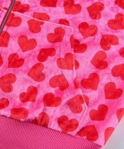 Own Saviour Pink Heart Velvet Hoodie