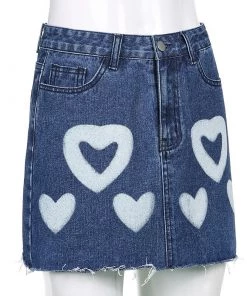 Own Saviour Skirts Heart Denim Skirt