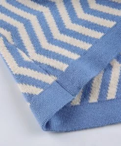 Own Saviour Blue Zig Zag Halter Top