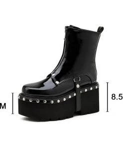 Own Saviour Rivet Strap Platform Patent Boots Shoes 9 Own Saviour Rivet Strap Platform Patent Boots Shoes