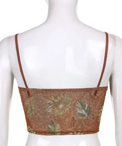 Own Saviour Brown Leaf Mesh Crop New In