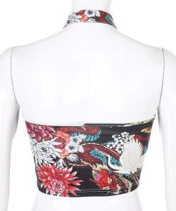 Own Saviour Tees + Tops Black Asymmetrical Dragon Halter