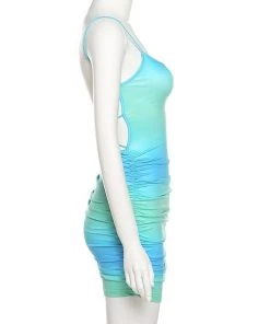 Own Saviour Tie Dye Stripe Backless Mini Dress