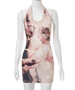 Own Saviour Renaissance Halter Mini Dress Dresses + Sets