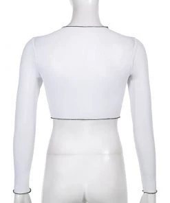 Own Saviour White Ribs Mesh Crop New In