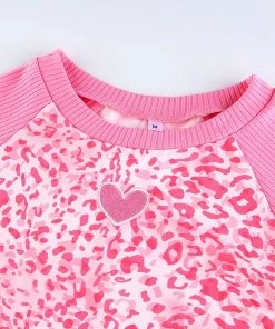 Own Saviour Tees + Tops Leopard Heart Raglan Crop