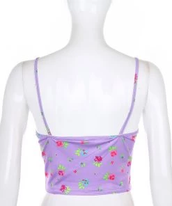 Own Saviour Purple Bloom Cami Crop Tees + Tops