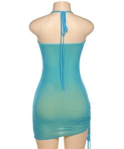 Own Saviour Holo Ruched Halter Dress New In