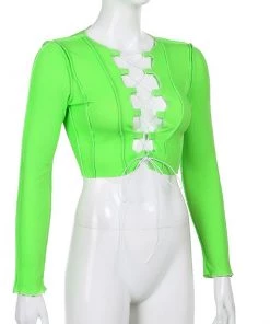 Own Saviour Contrast Tie Up Crop New In