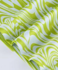 Own Saviour New In Green Swirl Checkerboard Crop