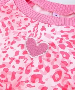 Own Saviour Tees + Tops Leopard Heart Raglan Crop