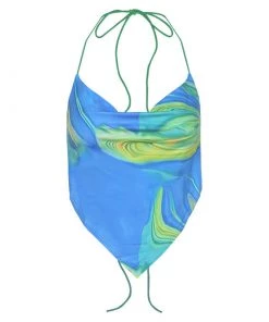 Own Saviour Blue Marble Swirl Point Crop New In