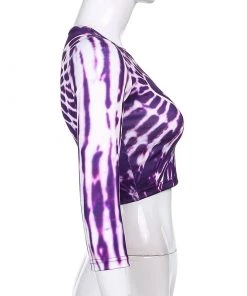 Own Saviour Purple Heart Tie Dye Crop Tees + Tops