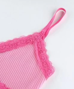 Own Saviour Neon Lace Frill Cami Crop New In