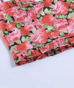 Own Saviour Floral Frill Cami Corset Crop