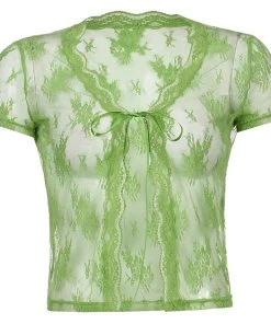 Own Saviour Tees + Tops Lace Mesh Crop