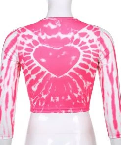 Own Saviour Pink Heart Tie Dye Crop