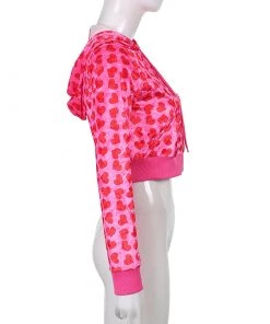 Own Saviour Pink Heart Velvet Hoodie