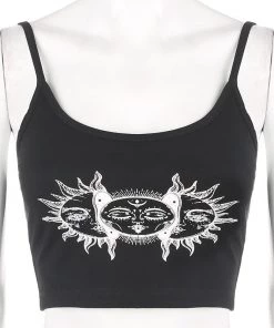Own Saviour Sun Moon Cami Crop Tees + Tops