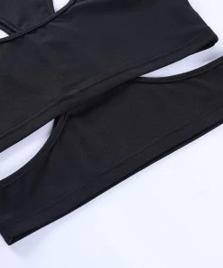 Own Saviour Tees + Tops Cut Out Black Crop