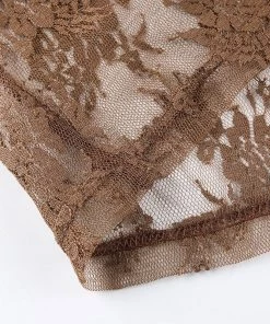 Own Saviour New In Brown Lace Mesh Crop