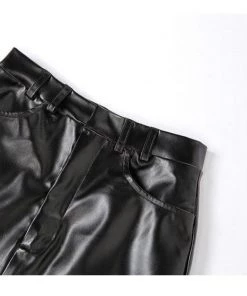 Own Saviour Burgundy/Black Faux Leather Maxi Skirt