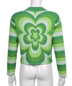 Own Saviour Green Flower Sweater