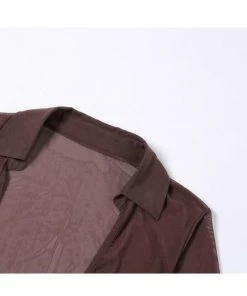 Own Saviour Brown Sheer Wrap Crop New In