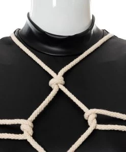 Own Saviour Rope Tie Faux Leather Bodysuit New In