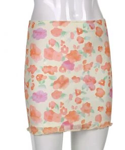 Own Saviour Skirts Floral Mesh Mini Skirt