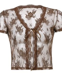 Own Saviour Tees + Tops Lace Mesh Crop