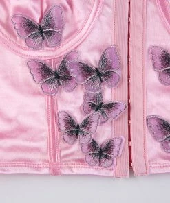 Own Saviour New In Satin Butterfly Corset Crop