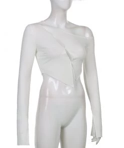 Own Saviour White Cold Shoulder Point Crop New In