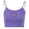 Own Saviour Purple Butterfly Knit Chain Crop