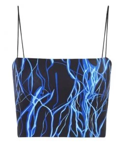 Own Saviour Blue Lightning Cami Crop Tees + Tops