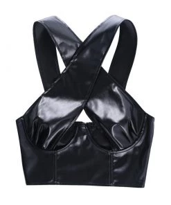 Own Saviour Faux Leather Cross Crop