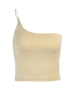 Own Saviour Tan String One Shoulder Crop