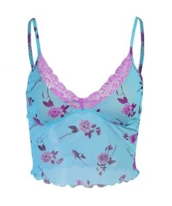 Own Saviour Pink Blue Rose Cami Crop