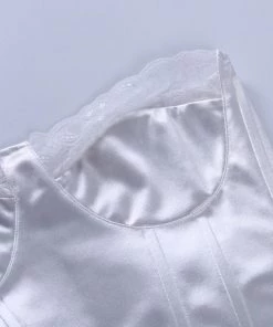 Own Saviour White Lace Corset Crop Tees + Tops