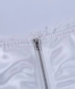 Own Saviour White Lace Corset Crop Tees + Tops