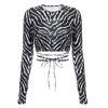 Own Saviour Zebra Backless Wrap Around Crop New In