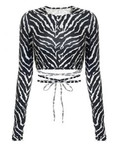 Own Saviour Zebra Backless Wrap Around Crop New In