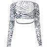 Own Saviour Zebra Sheer Sleeve Bra Crop Tees + Tops