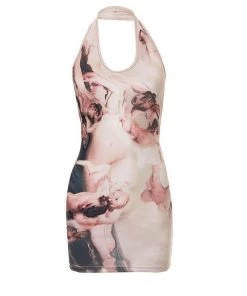 Own Saviour Renaissance Halter Mini Dress Dresses + Sets