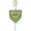 Own Saviour Green Heart Crochet Halter Crop Tees + Tops