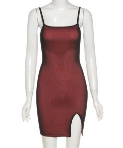 Own Saviour Red Holo Mini Dress Dresses + Sets