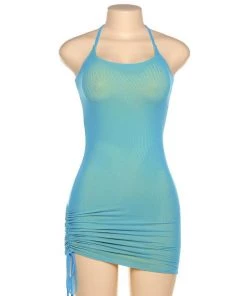 Own Saviour Holo Ruched Halter Dress New In